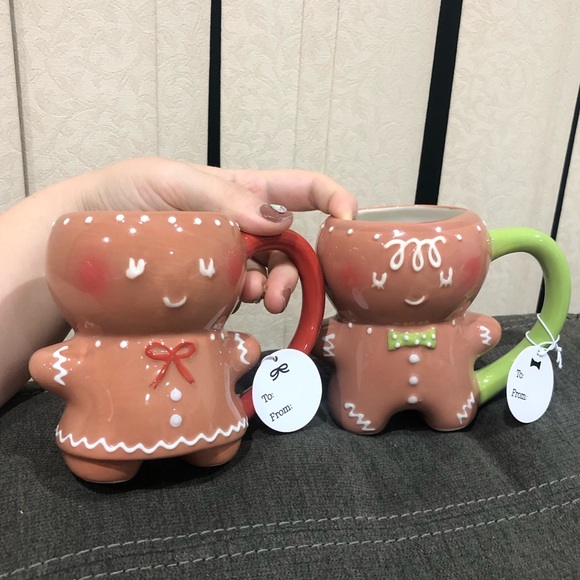 Other - Sold NEW 2 adorable gingerbread mugs set price firm now